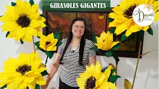 🖌Como hacer Girasoles Gigantes🌻  Dinarte con Dina Castaño [upl. by Attelrak253]