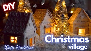 DIY Christmas village tutorial  Winter wonderland village Free pattern  Belle Decor amp DIY [upl. by Spindell341]