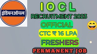 IOCL Recruitment 2023  IOCL Recruitment Through GATE 2023  OFFICIAL ANNOUNCEMENT [upl. by Acinoev]