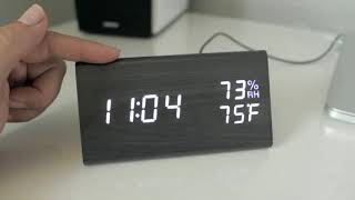 Modern Digital Led  Wooden Alarm Clock  Review amp Setup [upl. by Audwen]