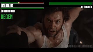 Wolverine and Sabertooth vs Deadpool fight WITH HEALTHBARS PART 1  HD  Xmen Origins Wolverine [upl. by Netsua]