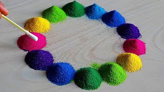 1461 Satisfying video  Navratri Rangoli design  Rangoli for Diwali design  Sand art [upl. by Iew161]