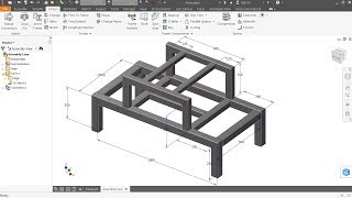 Autodesk Inventor Tutorial How to make steel Frame [upl. by Hsina677]