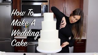 How To Make A Wedding Cake At Home  CHELSWEETS [upl. by Nowad]