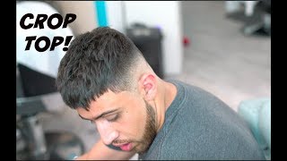 BARBER TUTORIAL TEXTURED CROP TOP WITH DROP FADE HD [upl. by Nakada]