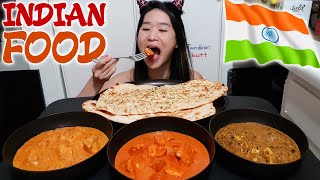 Eating Indian Food USA Chicken Tikka Masala Saag Paneer Chicken Korma amp Garlic Naan  Mukbang [upl. by Rogerson]