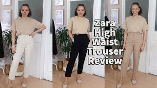 ZARA HIGH WAISTED TROUSERS REVIEW  SIZE MEDIUM amp LARGE [upl. by Hedi727]