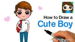 How to Draw Cute School Boy Easy [upl. by Dorothy974]