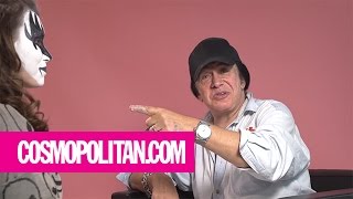 Gene Simmons Gives KISS Makeup Tutorial  Cosmopolitan [upl. by Ressay]