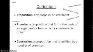 Propositions premises and conclusions [upl. by Suehtomit]