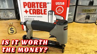 Pneumatic Staple Gun Review  Porter Cable US58 [upl. by Wheaton]