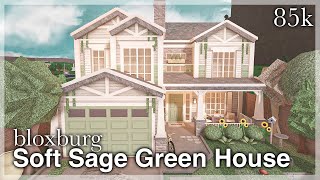 Bloxburg  Soft Sage Green House Speedbuild exterior [upl. by O'Toole]