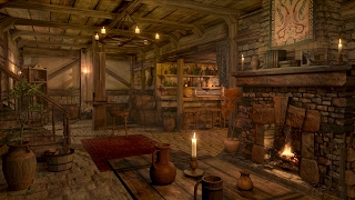 Fireplace Sounds  Medieval Tavern  Inn Ambience  1 hour [upl. by Schlessel]