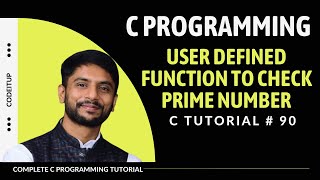 Prime Number Program in C Using Function  In Hindi [upl. by Edd]