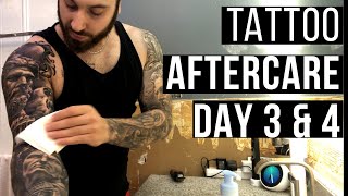 How To Treat A New Tattoo Healing ProcessAftercare DAY 3 amp 4 [upl. by Nnaitak955]