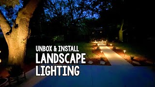 Installing Outdoor Lights  unboxing and installation of Portfolio LED low voltage landscape kit [upl. by Adeline]