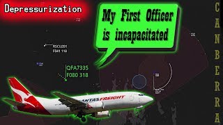 REAL ATC Qantas suffers depressurization  Pilot becomes incapacitated [upl. by Eniarda]