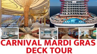 Carnival Mardi Gras Deck Tour 2019 [upl. by Tnerb979]