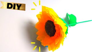 Como hacer un girasol de papel crepe [upl. by Eiramanad]