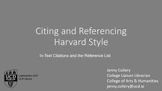 Citing and referencing using the Harvard Style [upl. by Rivard]