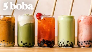 BOBA 5 Ways Favorite BOBA  BUBBLE TEA Recipes You Gotta Try [upl. by Toft894]