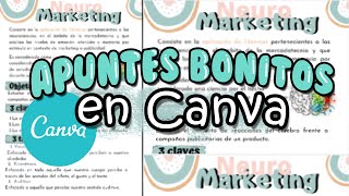 Como hacer apuntes bonitos en CANVA [upl. by Tiphani526]