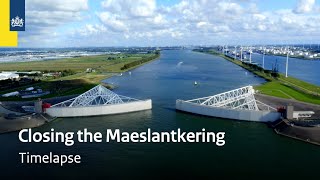 Closing the Dutch Maeslantkering flood defence  Timelapse [upl. by Nassir]