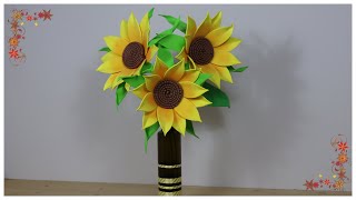 Como Hacer GIRASOLES Con FOAMY O GOMA EVA [upl. by Novonod]