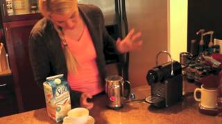 Nespresso Aeroccino Plus Frother Review Frothing Almond Milk [upl. by Alyakem761]