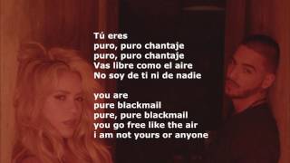 Shakira ft Maluma  Chantaje  English Lyrics  Lyrics Spanish English  English Version [upl. by Aedrahs835]