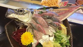 LIVE Fish Sashimi  Ikizukuri   Weird Japanese Food  Eating LIVE Sashimi [upl. by Yrekcaz376]