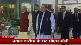 PM Modi reaches his Pakistan counterpart Nawaz Sharifs house [upl. by Otte496]