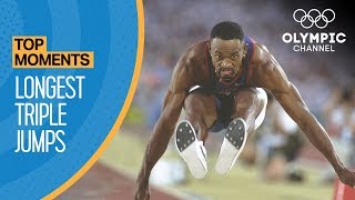 The Longest Ever Olympic Triple Jumps  Top Moments [upl. by Eversole]